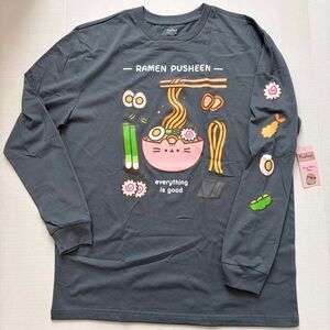 NWT Pusheen The Cat Ramen Long Sleeve Shirt Bento Subscription Box Exclusive